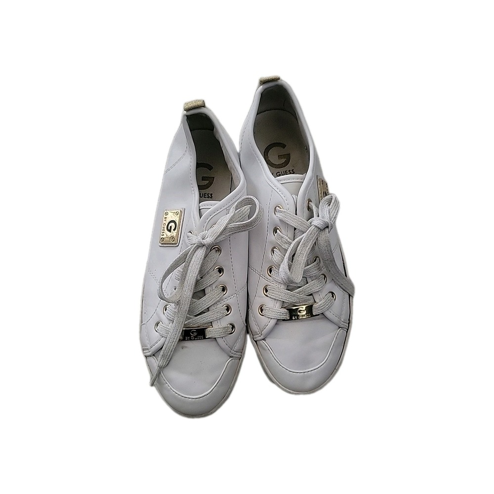 GUESS Mallory 9 White Gold tennis shoes Beach California Designer Luxury Comfort